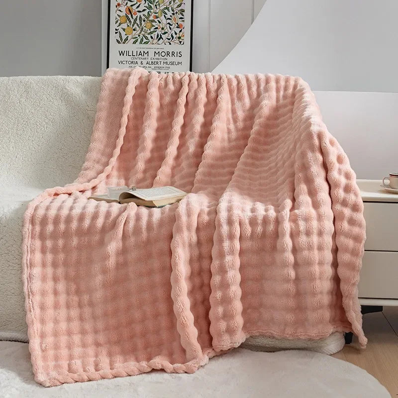 Bubble Rabbit Warm Plush Blanket – Soft, Cozy, and Versatile for Ultimate Comfort