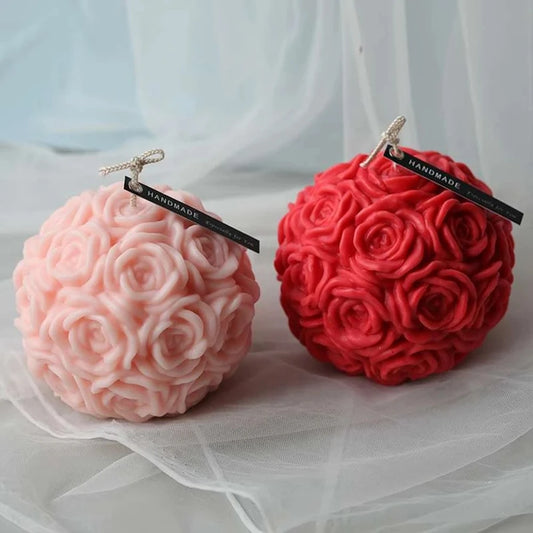 3D Rose Shape Candle 7cm Rose Scented Flower Candles for Valentines Day Gift