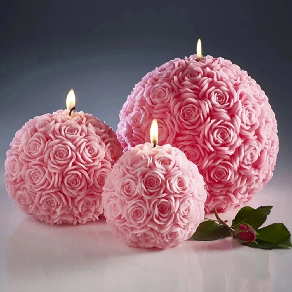 3D Rose Shape Candle 7cm Rose Scented Flower Candles for Valentines Day Gift