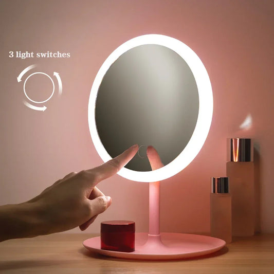 Detachable 3 Modes Makeup Mirror With Light LED and USB charger