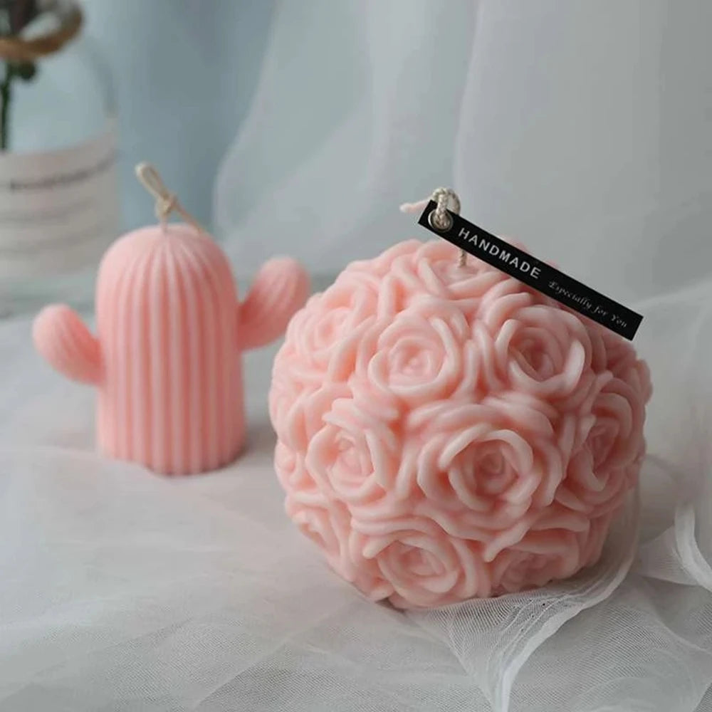 3D Rose Shape Candle 7cm Rose Scented Flower Candles for Valentines Day Gift