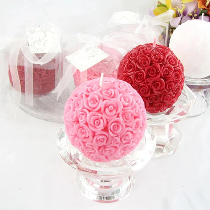 3D Rose Shape Candle 7cm Rose Scented Flower Candles for Valentines Day Gift